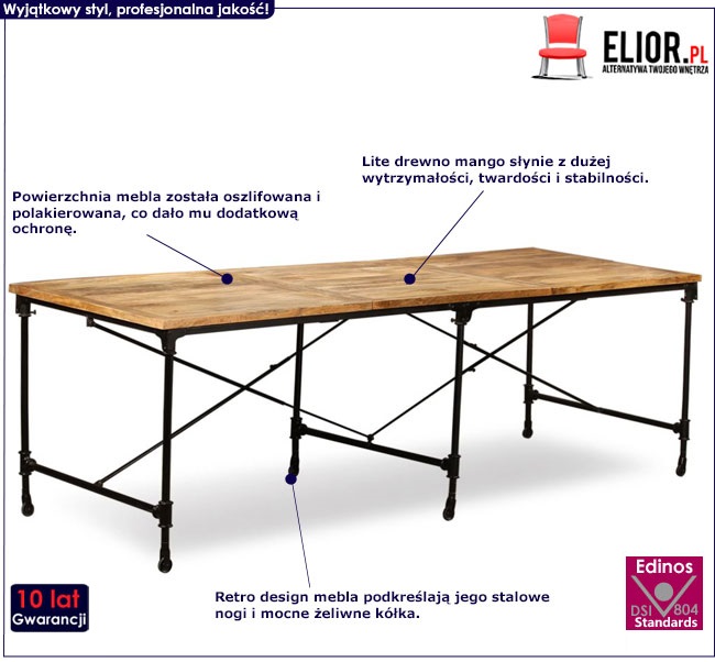 Produkt Jasnobrązowy stół z drewna mango - Arbor 3X