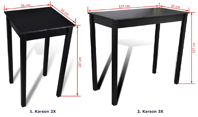 Produkt Nowoczesny, czarny stolik barowy – Mitos 2X