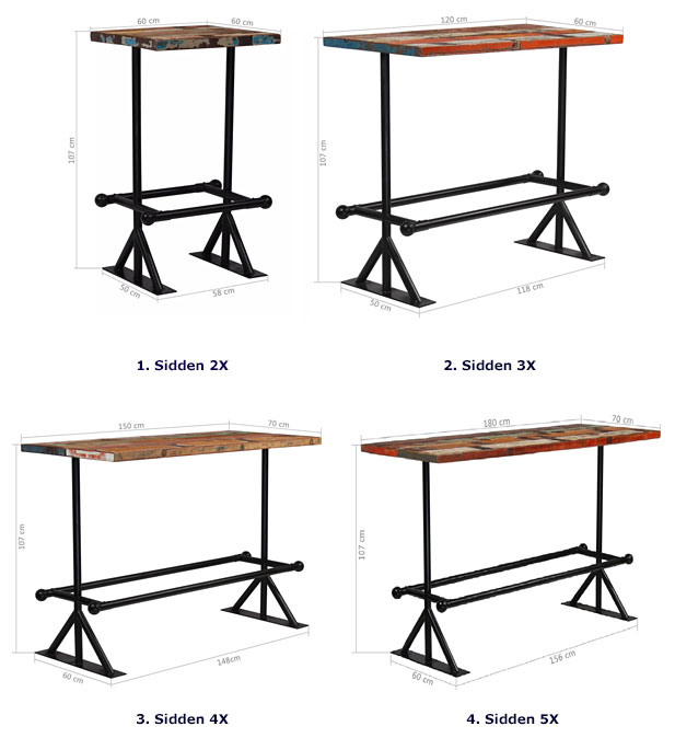 Produkt Kolorowy, drewniany stolik barowy – Hraso 3X