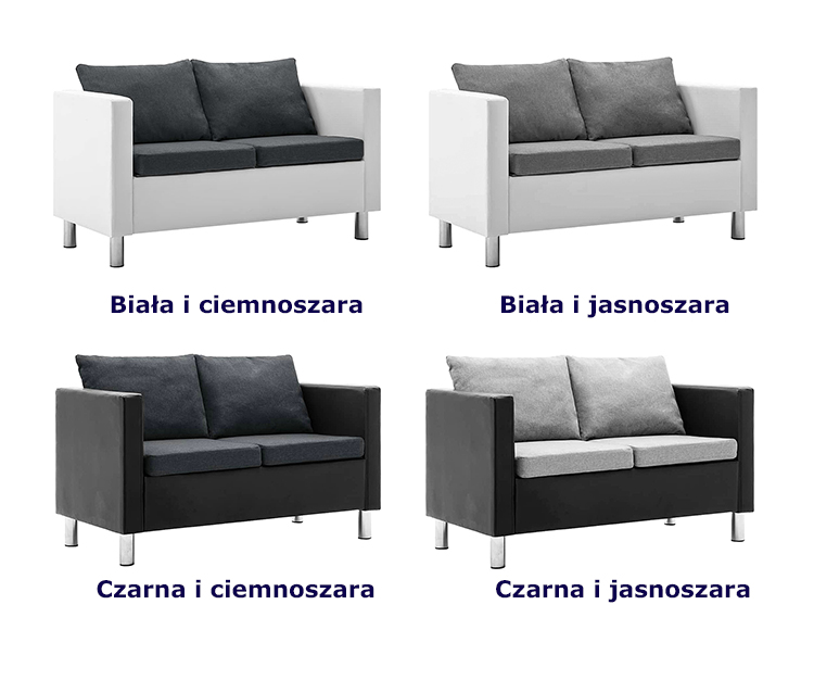 Produkt Atrakcyjna 2-osobowa sofa Glomsti 2Q - czarno-ciemnoszara - zdjęcie numer 3