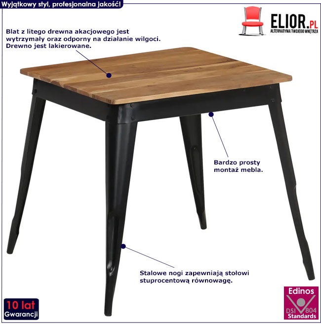 Produkt Stół z litego drewna akacjowego Timber – brązowy