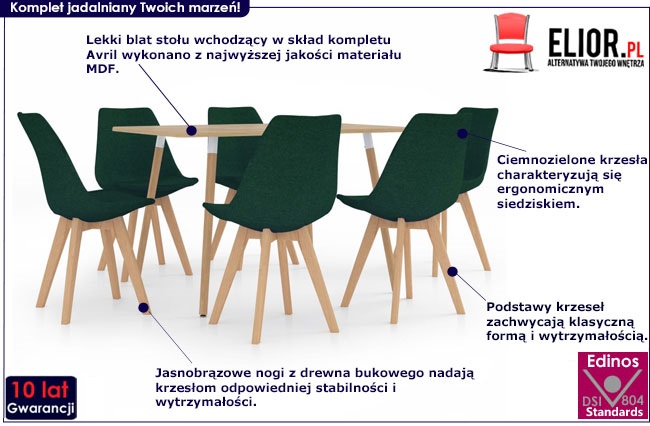Produkt Ciemnozielony 7-częściowy zestaw mebli – Garewa