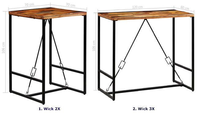Produkt Industrialny stolik barowy 120x60 – Arenzo 3X - zdjęcie numer 2