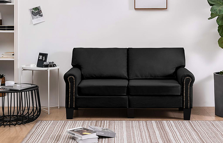 Luksusowa dwuosobowa sofa czarna Dionas 2X