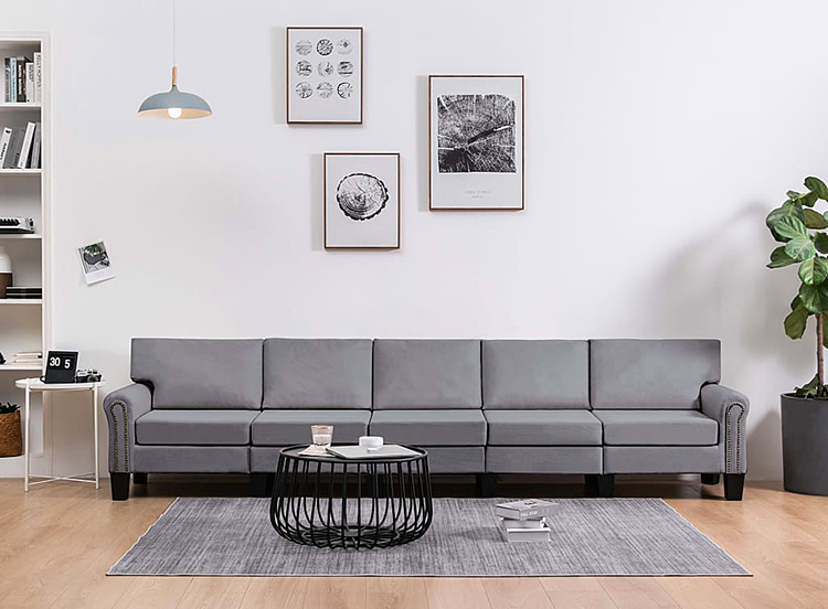 Jasnoszara 5-osobowa sofa Dionas 5X