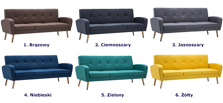 Produkt Trzyosobowa sofa pikowana żółta - Umberro 3Q