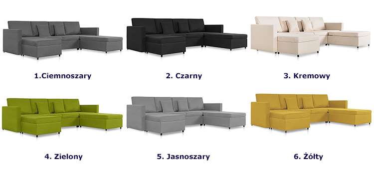 Produkt 4-osobowa rozkładana ciemnoszara sofa - Umika 4X