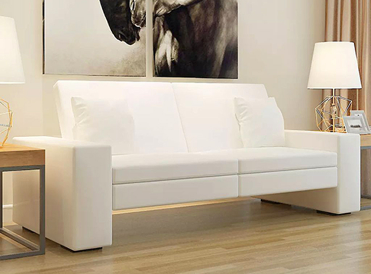 Luksusowa rozkładana biała sofa Mellia