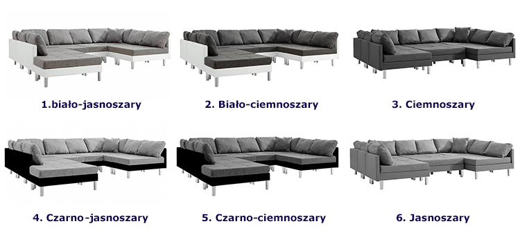 Produkt Sofa modułowa z jasnoszarej tkaniny - Basket