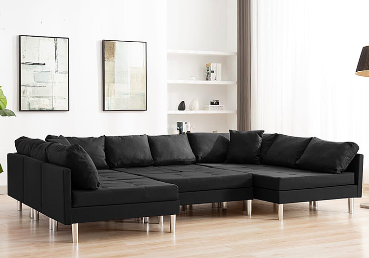 Czarna sofa modułowa z tkaniny Basket 9Q 