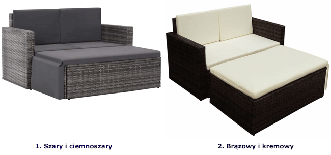 Produkt 2-cz. brązowy komplet rattanowy do ogrodu – Ugis - zdjęcie numer 2