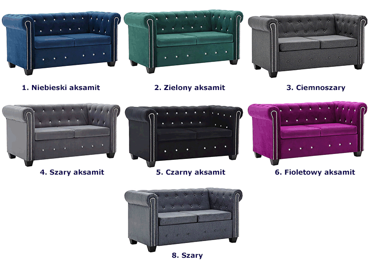 Produkt Dwuosobowa sofa Fernis w stylu Chesterfield - szara - zdjęcie numer 3