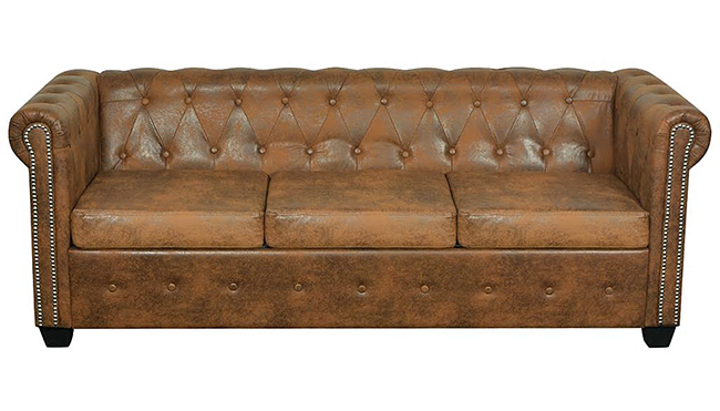 3-osobowa brązowa sofa Chesterfield Xavier 3Q