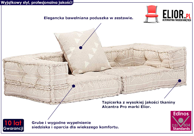 Produkt Dwuosobowa beżowa sofa modułowa - Montanex D1