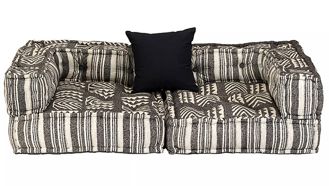 Dwuosobowa rozkładana sofa modułowa w paski Montanex D1