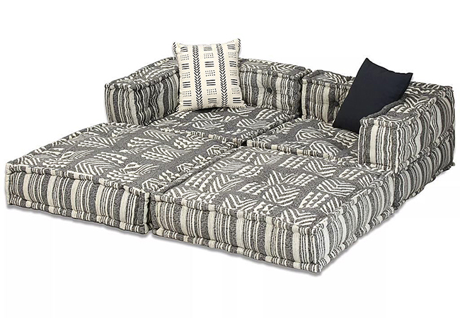 2-osobowa rozkładana sofa modułowa w paski Montanex 3D