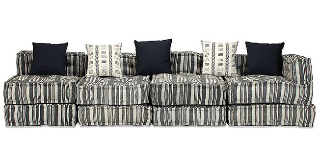 4-osobowa rozkładana sofa modułowa w paski Montanex 6D