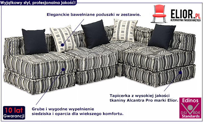 Sofa modułowa Montanex 6D w paski