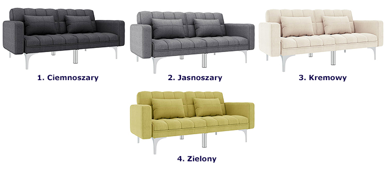 Produkt Rozkładana dwuosobowa zielona sofa - Kvetos 2D