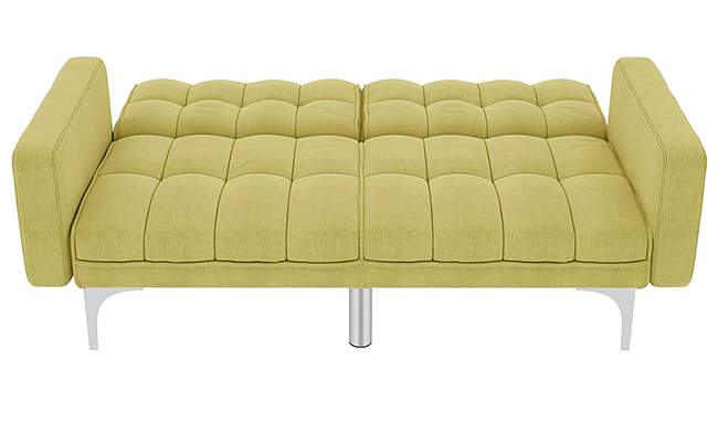 Rozkładana zielona sofa Kvetos 2D