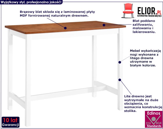 Produkt Drewniany stolik barowy 108x60x – Orondo