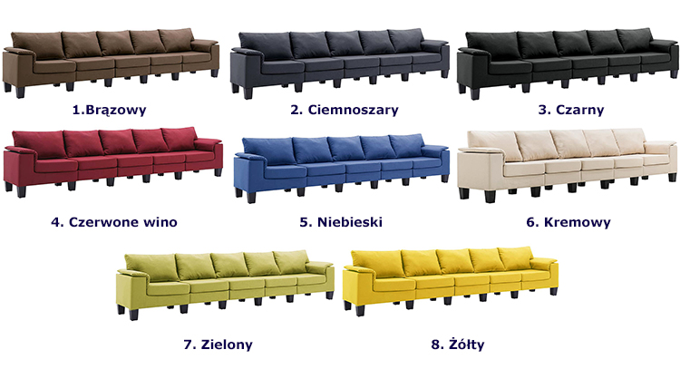 Produkt Pięcioosobowa ekskluzywna brązowa sofa - Ezof 5Q