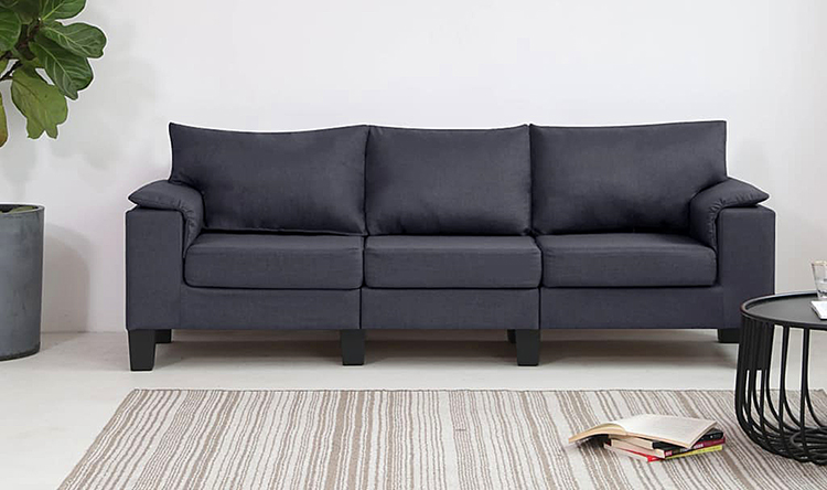 Trzyosobowa ciemnoszara sofa Ezof 3Q