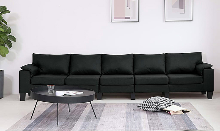 5-osobowa czarna sofa Ezof 5Q