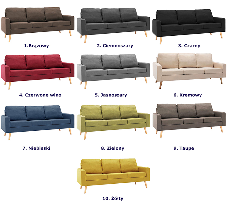 Produkt 3-osobowa sofa czerwone wino - Muria 3Q