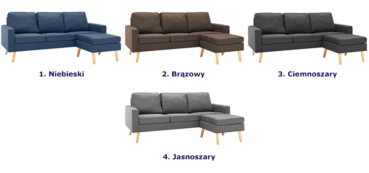 Produkt 3-osobowa kremowa sofa z podnóżkiem - Muria 4Q
