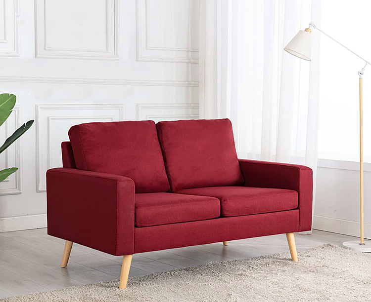 Czerwone wino sofa z tkaniny Muria 2Q