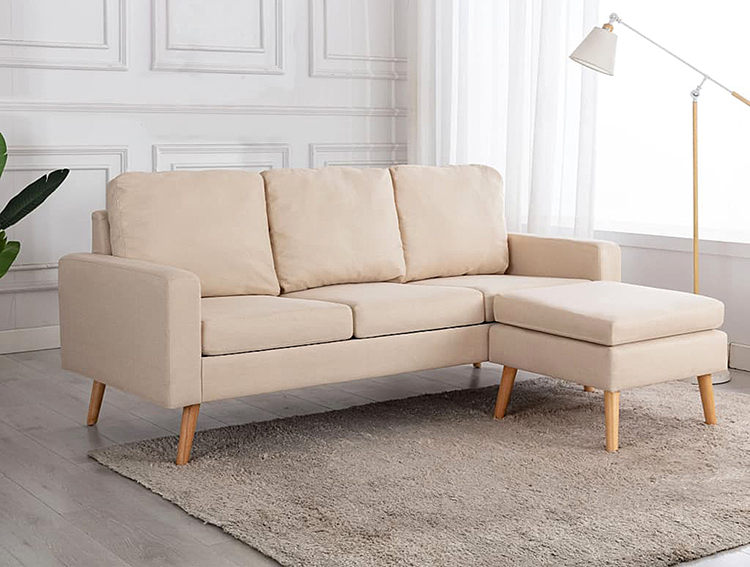 Kremowa sofa z podnóżkiem Muria 4Q
