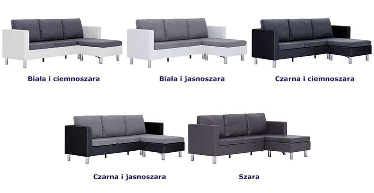 Produkt Atrakcyjny narożnik z szezlongiem biało-ciemnoszary - Glomsti 4Qbiało-ciemnoszara - zdjęcie numer 3