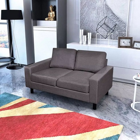 Produkt Materiałowa, ciemnoszara 2-osobowa sofa – Zeros
