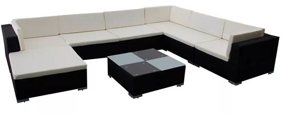 Produkt Czarny komplet wypoczynkowy do ogrodu Ziso 3X