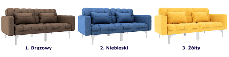 Produkt Rozkładana żółta kanapa z poduszkami - Netrix