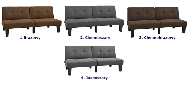 Produkt Rozkładana brązowa sofa - Mirza 3X