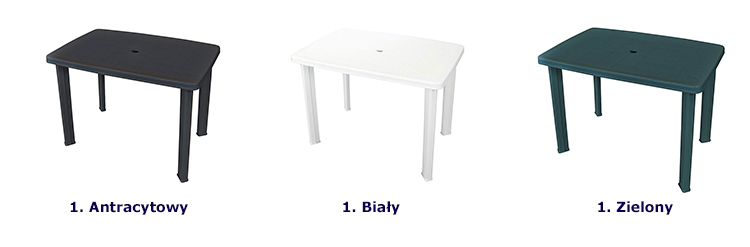 Produkt Biały stół do ogrodu z otworem na parasol - Modero - zdjęcie numer 2