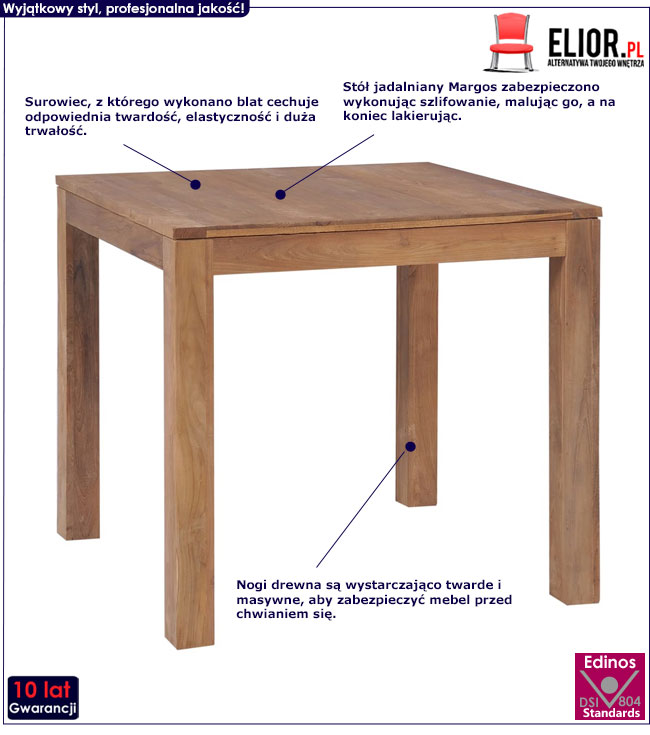 Produkt Stół z drewna tekowego Oleo – brązowy