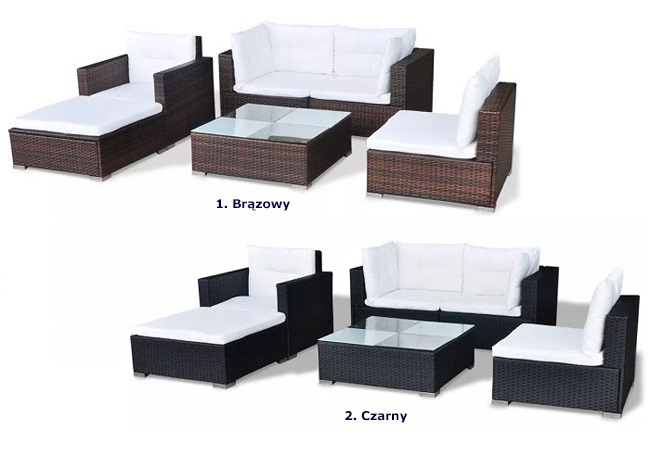 Produkt Brązowy zestaw mebli ogrodowych - Vabno - zdjęcie numer 2