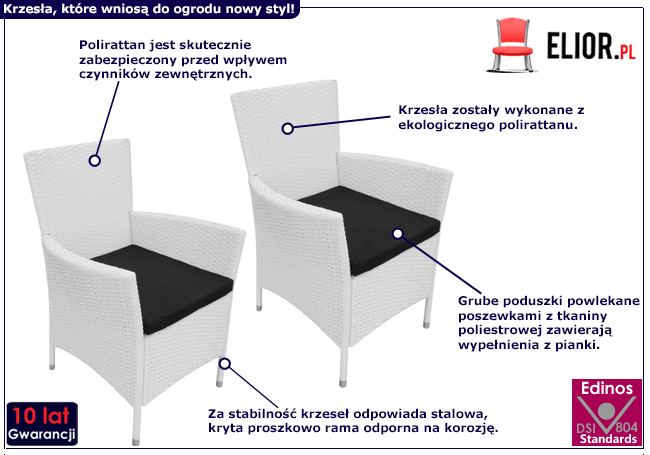 Produkt Zestaw 2 krzeseł do ogrodu – Edris 2X