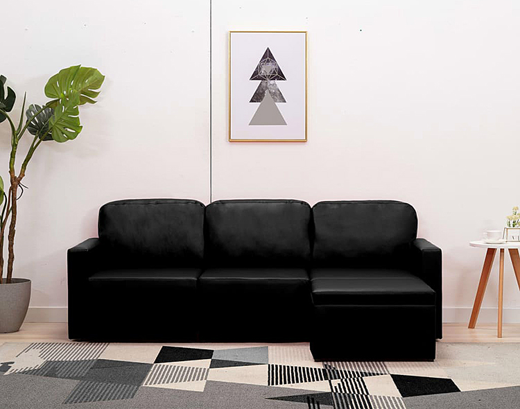 Sofa rozkładana czarna Odi 4Q