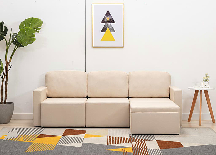 Sofa rozkładana ciemnokremowa Odi 4Q