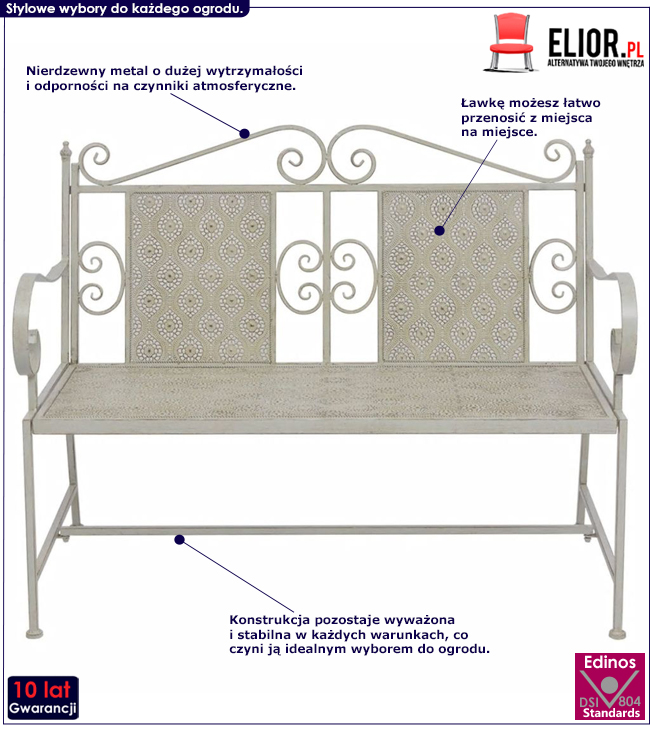 Produkt Ławka ogrodowa Zeno - szara