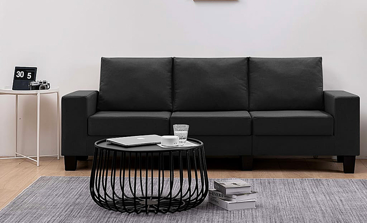 Trzyosobowa sofa czarna Magnex 3Q