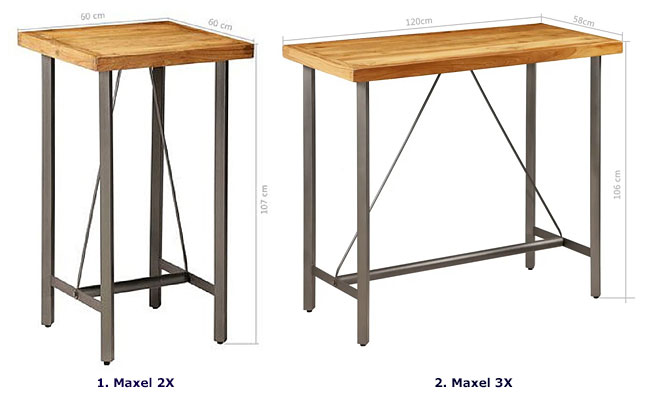 Produkt Stolik barowy z drewna tekowego – Kubbi 3X
