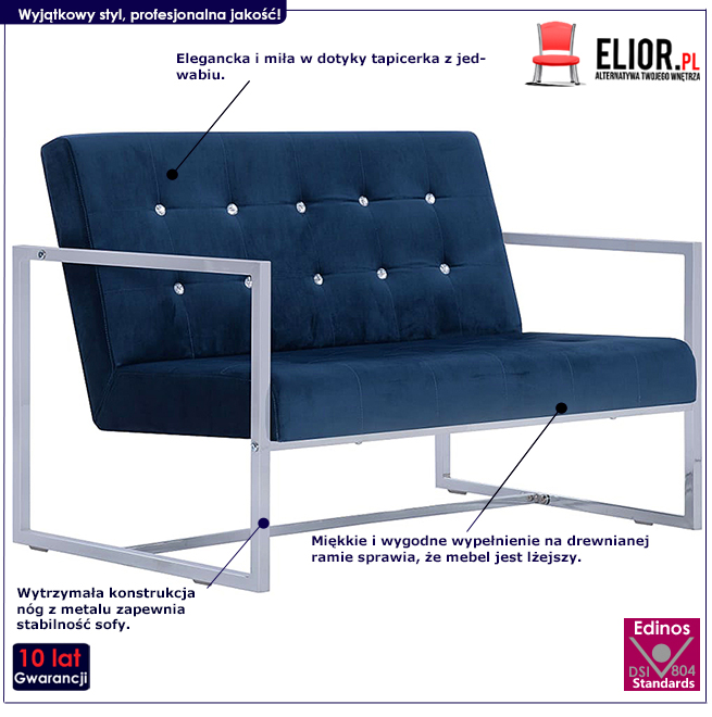 Produkt Granatowa sofa 2-osobowa - Aparro