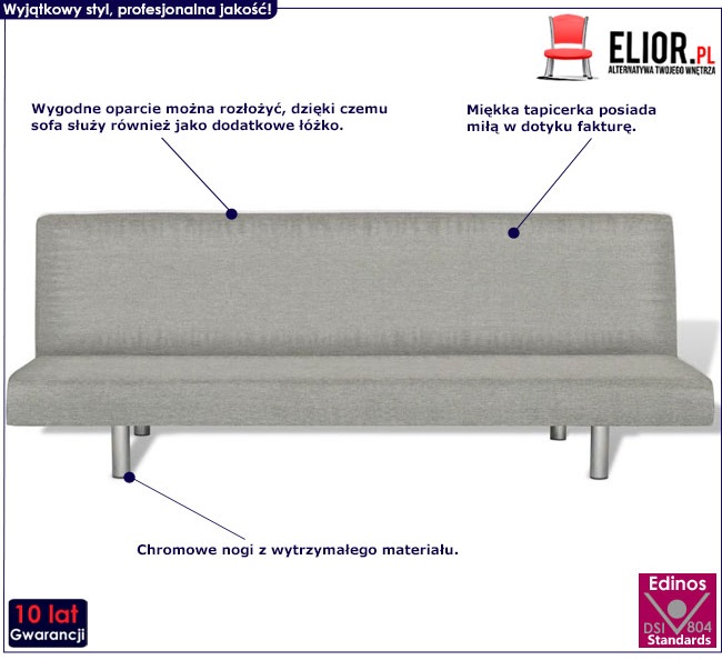 Produkt Sofa tapicerowana Vanger 2X – szara
