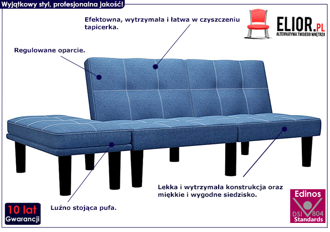 Rozkładana sofa Vortex, kolor brązowy
