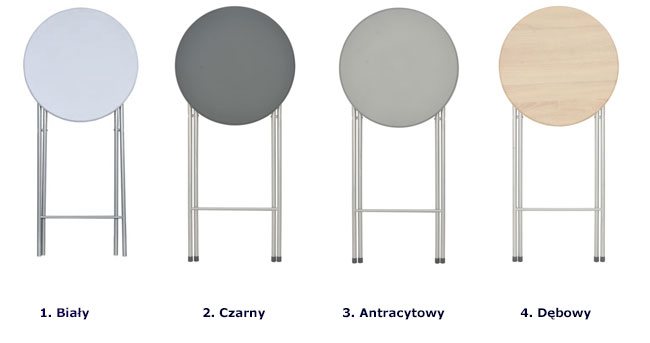 Produkt Zestaw 4 białych okrągłych stolików – Biva 3X